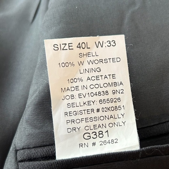 Pierre Cardin Men Suit Blazer Three Button black Size 40L - Picture 10 of 11